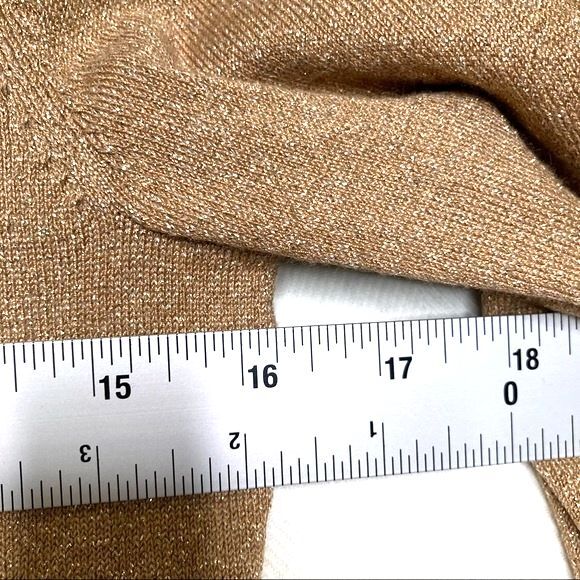 Alfani Gold Turtleneck Sweater Ruched Details Size Petite Small - Picture 6 of 10